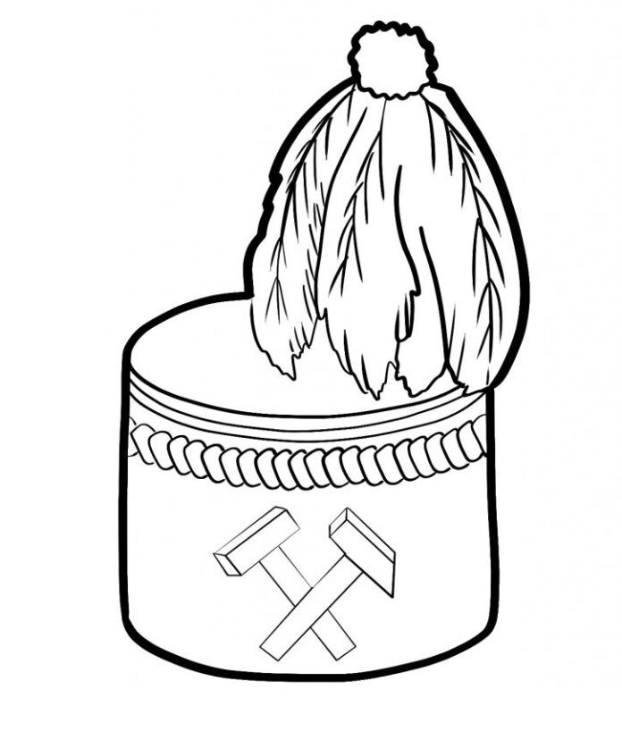 Omaľovánka s baníckou čiapkou na sviatok baníkov - Barborka