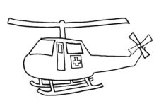 Page à colorier hélicoptère médical imprimable en ligne