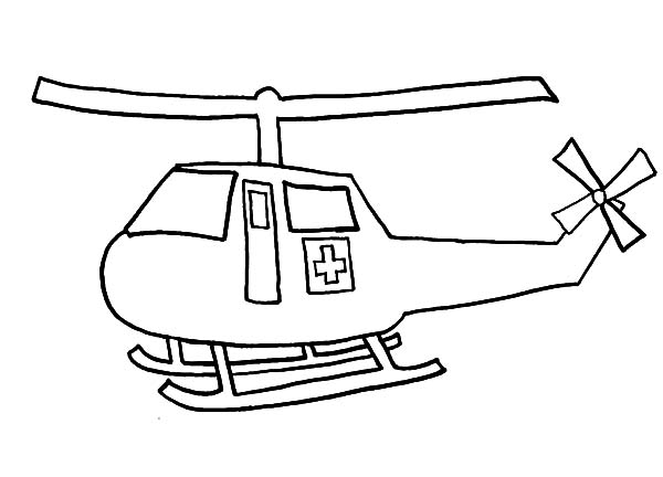 Colorare pagina medica elicottero stampabile online