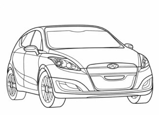 Página para colorir Hyundai i10 para imprimir online