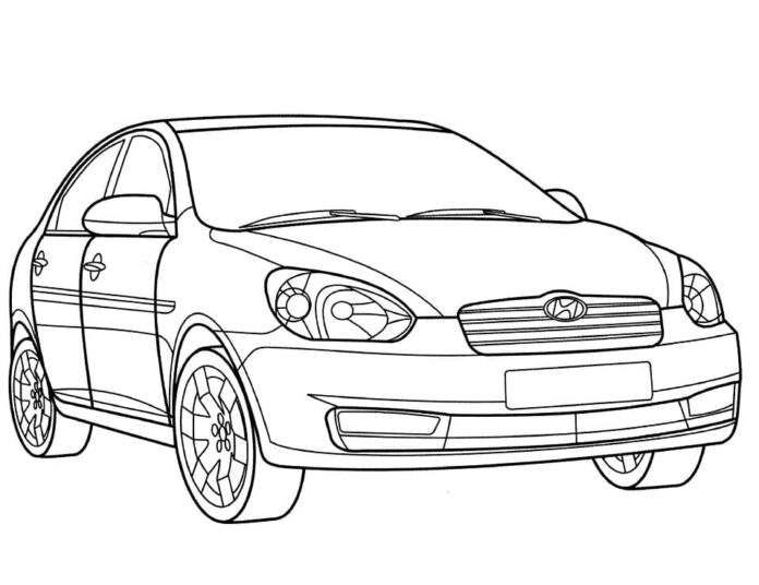 Page à colorier Hyundai sonata pour imprimer, auto et en ligne