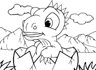 página para colorear huevo de dinosaurio