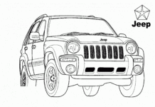 Teckningsbok för barn med jeepkompass som kan skrivas ut
