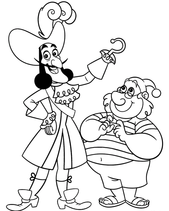 Für Kinder Malbuch Captain Hook aus dem Disney-Märchen Jake und die Piraten von Nimmerland zum Ausdrucken
