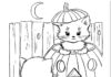 Halloween cicák nyomtatható színezőkönyv gyerekeknek online