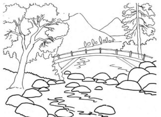 coloring book landscape to print online