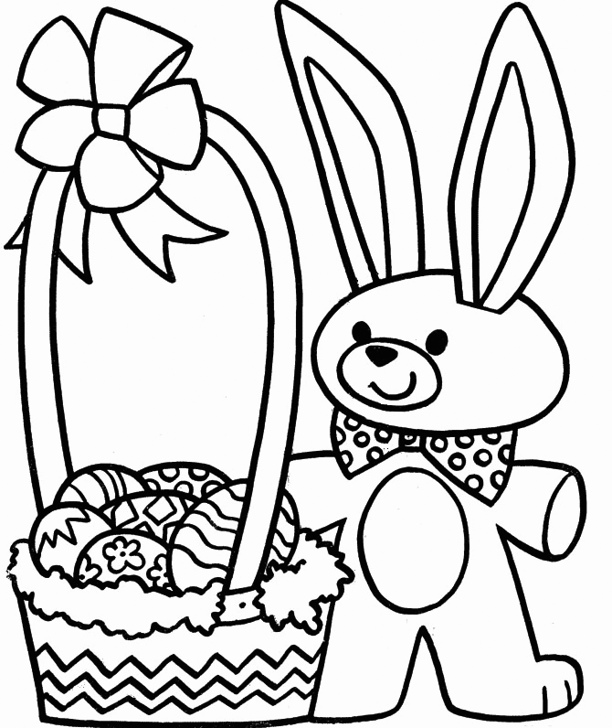 kolorowanka króliczek wielkanocny do druku dla dzieci