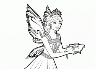 Fairy prinsessa värityskirja tytöille tulostaa verkossa