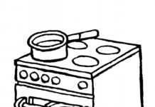 coloring book stove with oven printable for kids