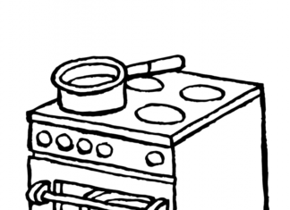 libro da colorare cuoco con forno stampabile per i bambini