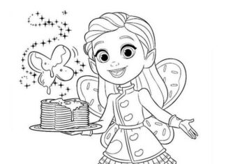 coloring page fairy cafe printable for girls