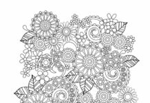 Adult coloring book flowers to print and online