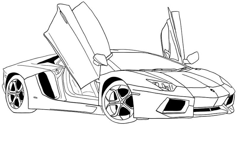Aventador coloring book - super fast car to print and online