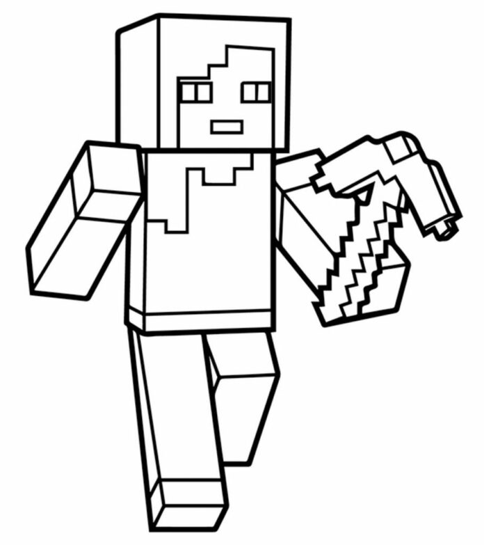 coloring page human minecraft for boys