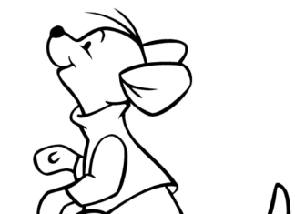 página de coloração do bebê Roo da história de Winnie the Pooh para que as crianças imprimam