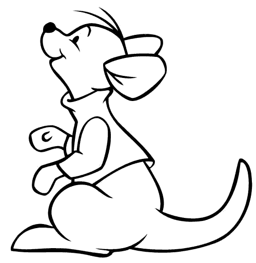 coloring page of baby Roo from the Winnie the Pooh story for kids to print