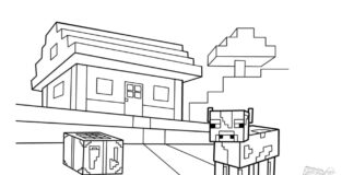 printable minecraft house coloring book
