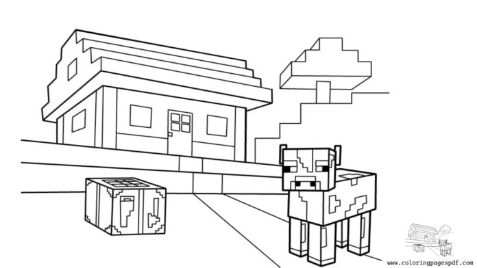 Färbung Seite Minecraft druckbare Haus