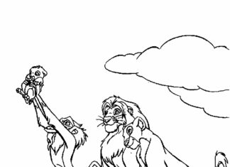Malbuch Geburt von Simba dod ruku der König der Löwen