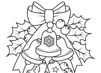 Navidad - página para colorear adornos de Navidad para la puerta de entrada imprimible