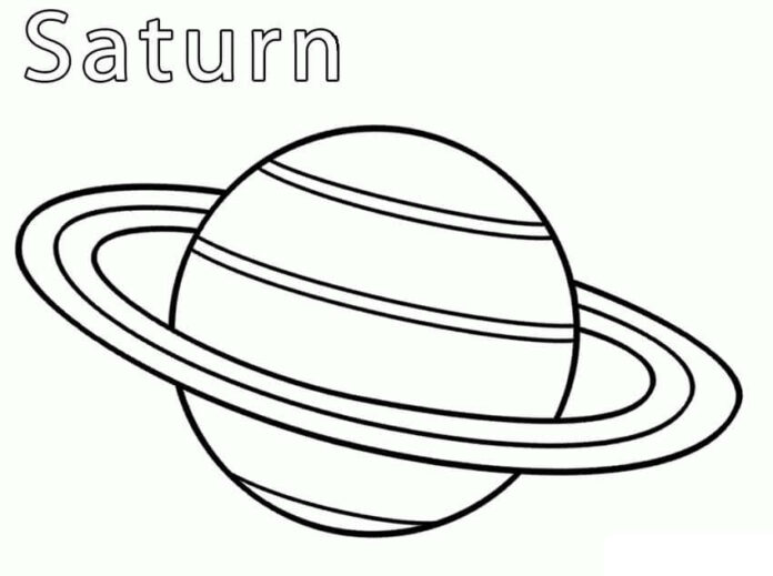 coloring page planet saturn