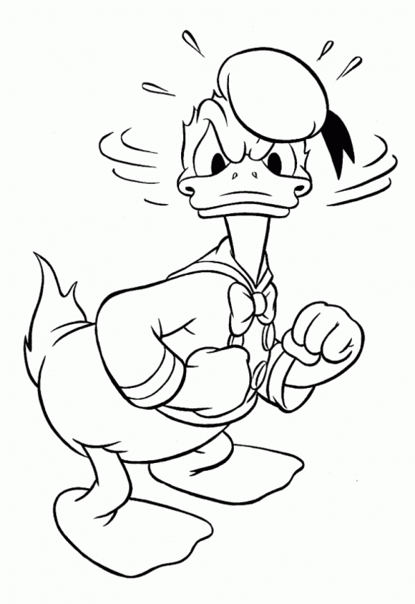 farvelægning Disney tegneseriefigur til udskrivning Donald Duck og venner