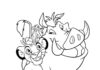 tisk Disney kreslených přátel - Simba Timon a Pumbaa