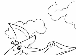 coloring page pterodactyl dinosaur printable for kids