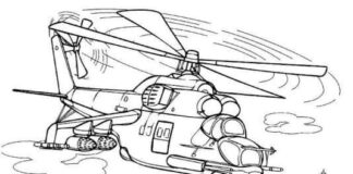 Nyomtatható orosz MI helikopter színezőkönyv online