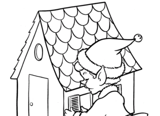 For boys - coloring book gnome repairs the house to print online
