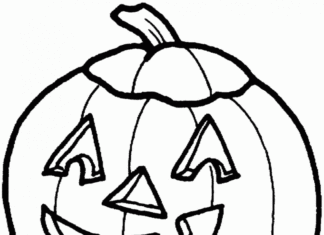 folha para colorir abóbora velha imprimível para crianças para o halloween