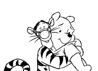 kolorowanka tygrysek z bajki do druku kubuś puchatek dla dzieci