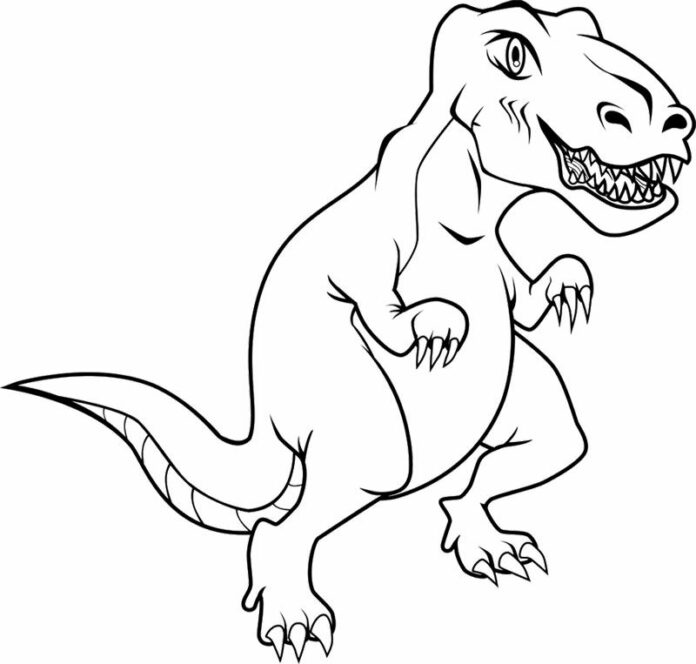 Omaľovánky tyranosaura pre deti na vytlačenie