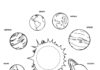 Druckfähiges Mal- und Ausmalbuch Sonnensystem für Kinder