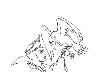 coloring book fairy witch and disney raven