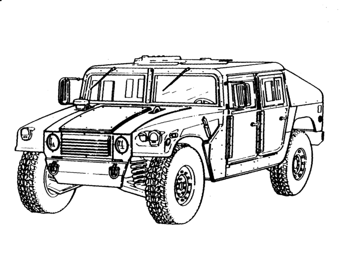 Druckbares militärisches Humvee-Malbuch