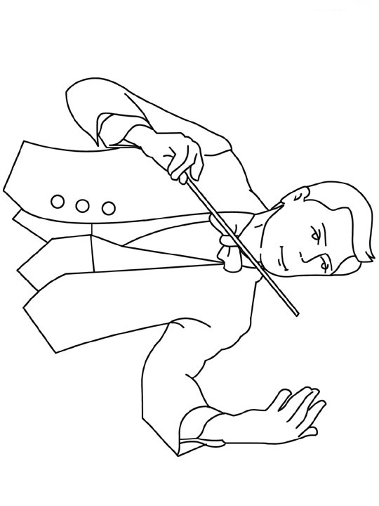 coloring page with orchestra conductor