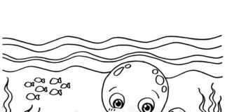 Chobotnica na vytlačenie a online vymaľovánky pre deti