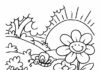 farvelægningssider blomster på en eng til udskrivning for børn