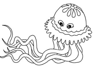 Dla dzieci - kolorwoanka prosta meduza dla dzieci do druku