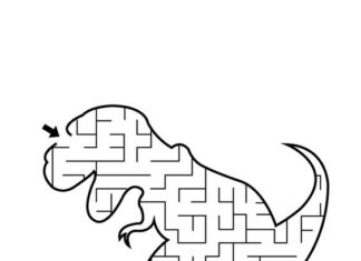 labirynt dla dzieci dinozaury do druku