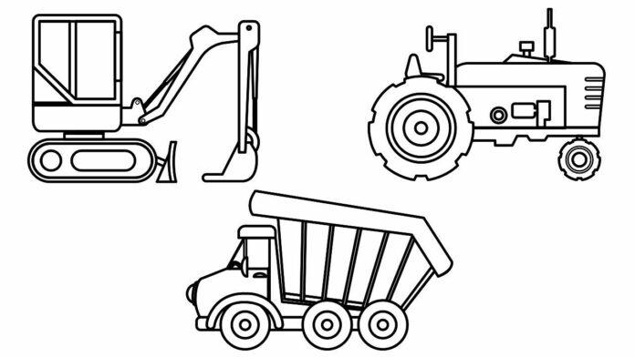 construction machines coloring book online