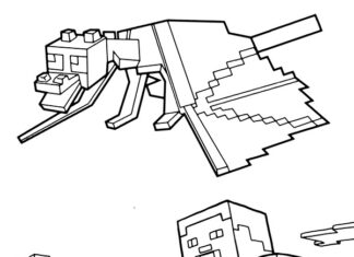 Minecraft Dinosaurier-Malbuch zum Ausdrucken