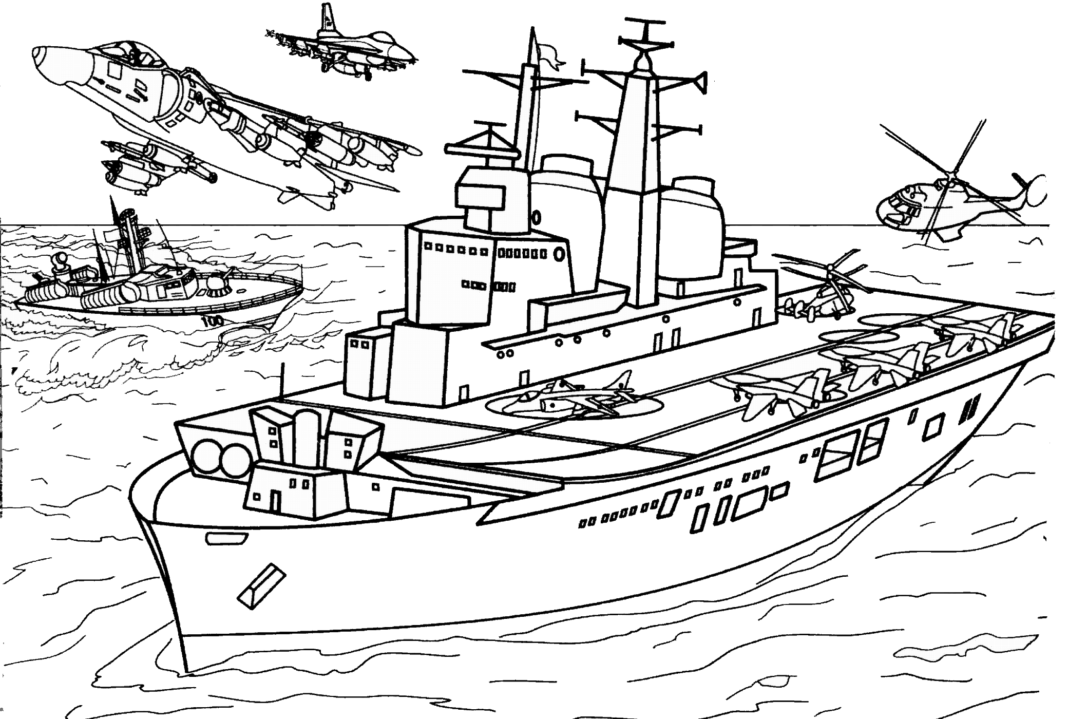Kriegsschiff-Malbuch online