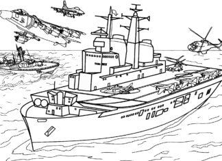 Kriegsschiff-Malbuch online
