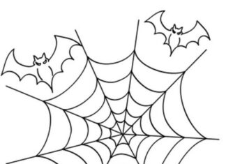 pavúk s pavučinou na hallowen omaľovánky pre deti