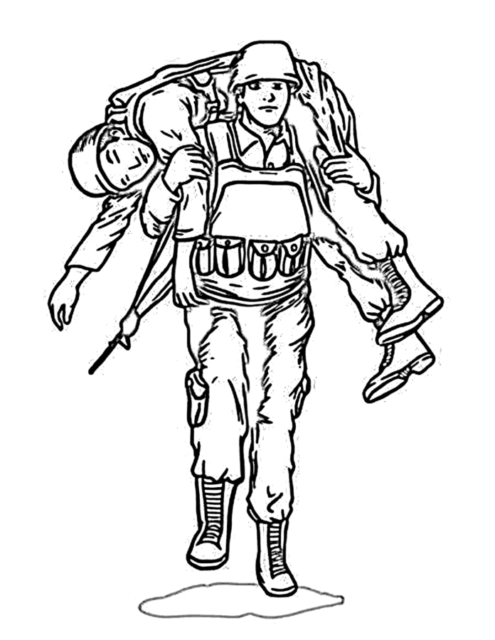 wounded soldier coloring book online