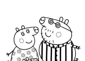 livro de coloração online da família dos porcos