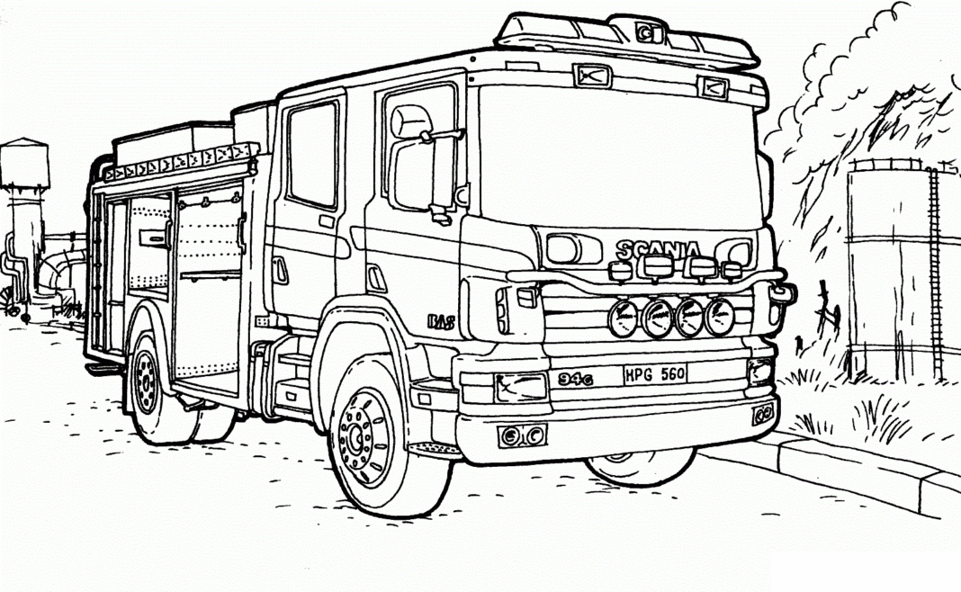 camion dei pompieri da colorare libro online