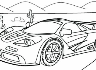 car with spoiler coloring book online